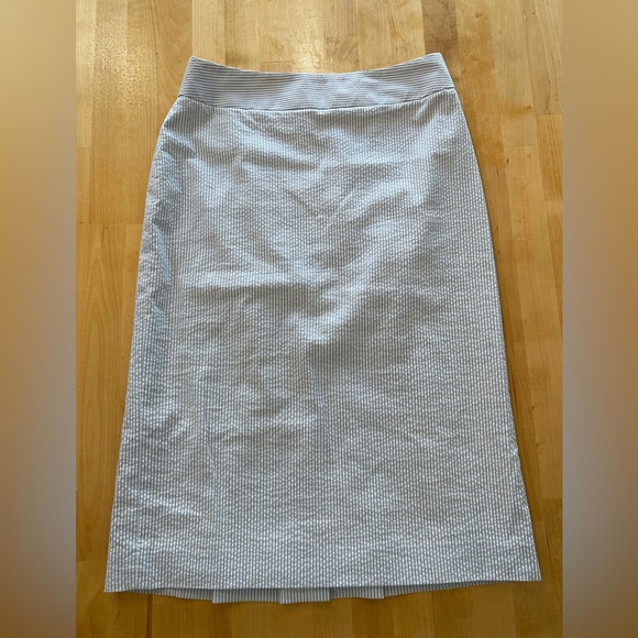 Brooks Brothers Textured Blue and White Striped Pencil Skirt - Picture 1 of 3